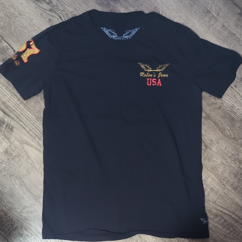 Robin's Jean Blue T-Shirt with Red and Gold Accents